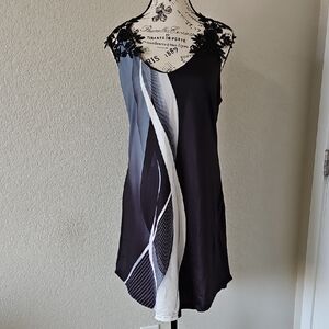 NWOT- Black Sleeveless Scoop Neck Mini Slip Dress
